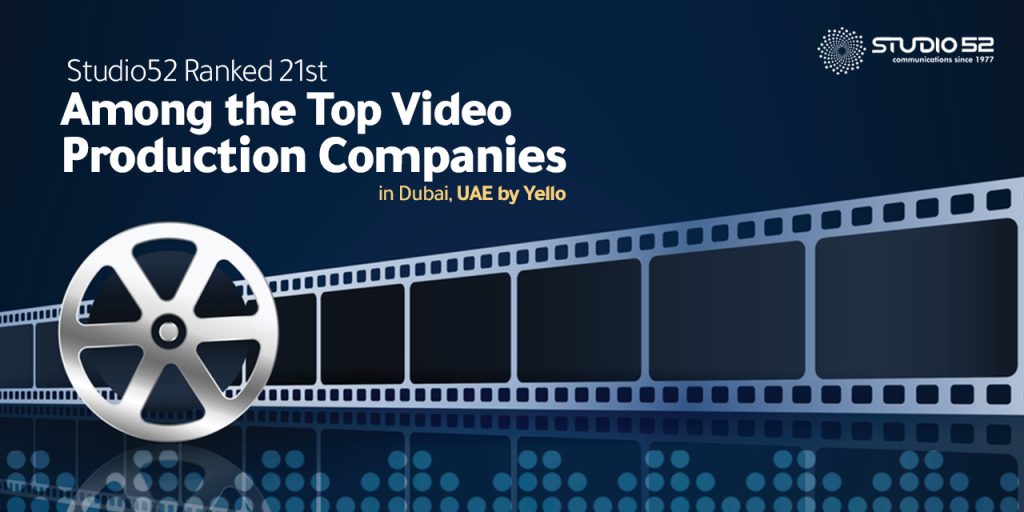 Studio52 Ranked 21st Among the Top Video Production Companies in Dubai, UAE by Yello